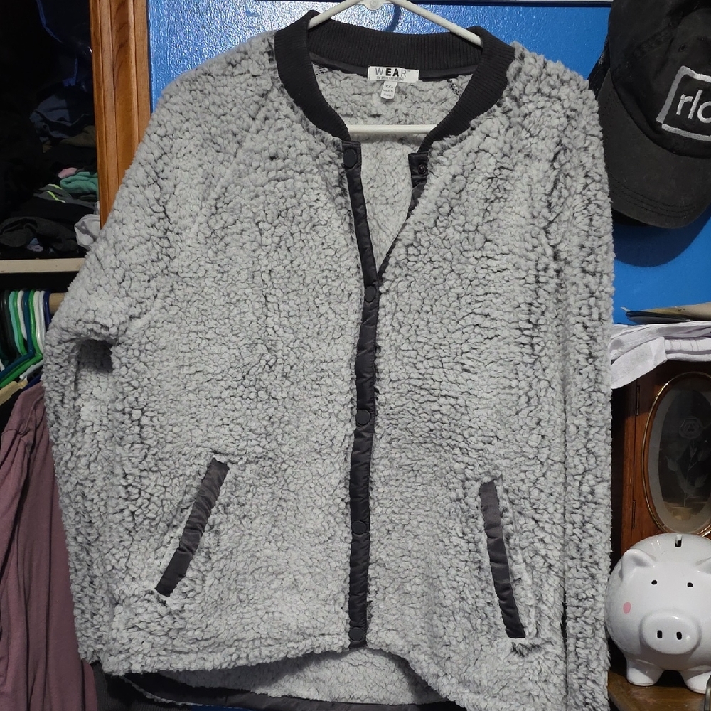 Women's Gray Teddy Jacket